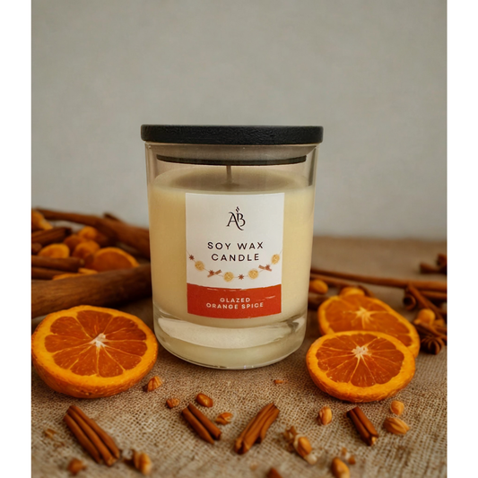 Glazed Orange Spice Scented Soy Wax Candle - 220g